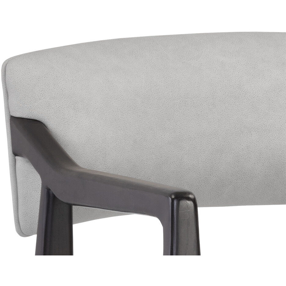 Keagan 41.5 inch Saloon Light Grey Leather Barstool